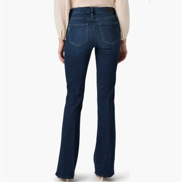 Paige Manhattan Jeans High Bootcut Flare Dark Wash Stretch Denim Blue Classic 32 - Picture 4 of 13